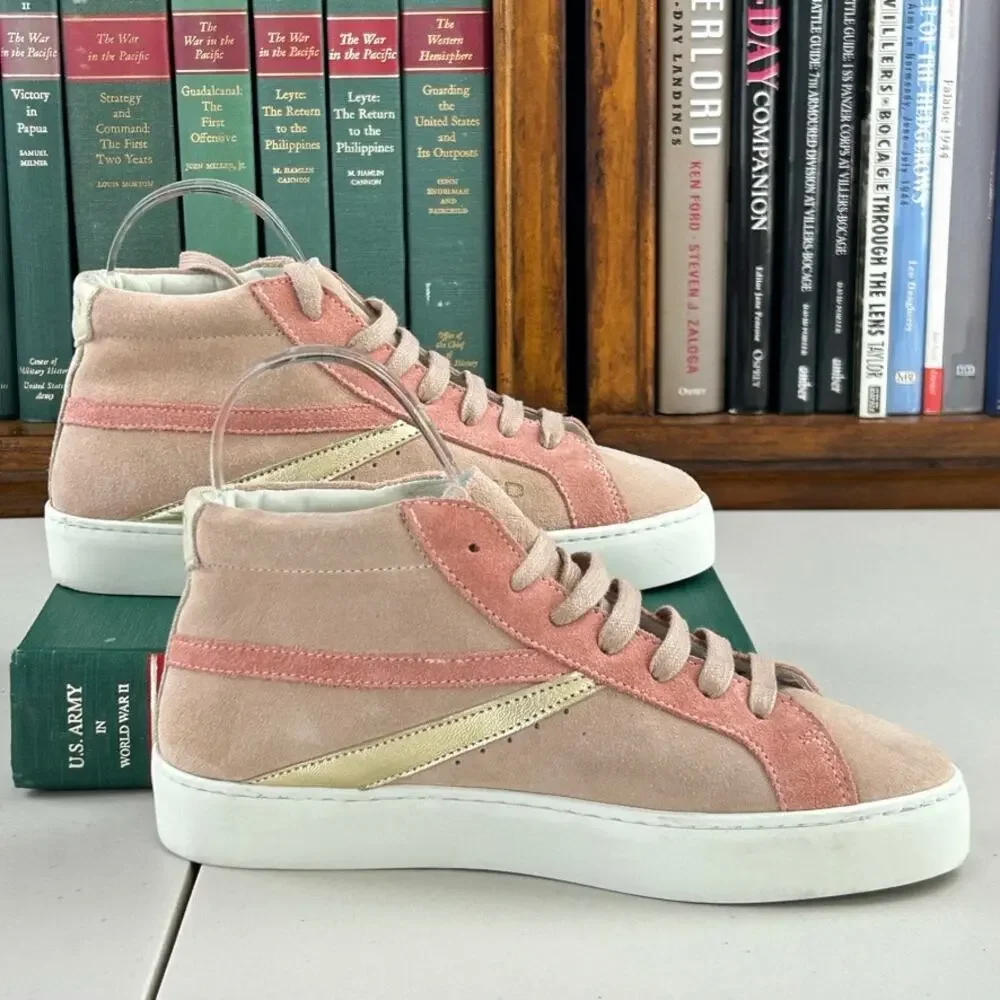 Freshly Picked Blush Pink Suede High Top Tennis Shoes Sneakers Sz 6.5 MSRP $225